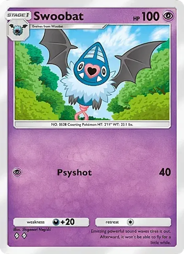 Swoobat - Eevee Grove Pokemon Card
