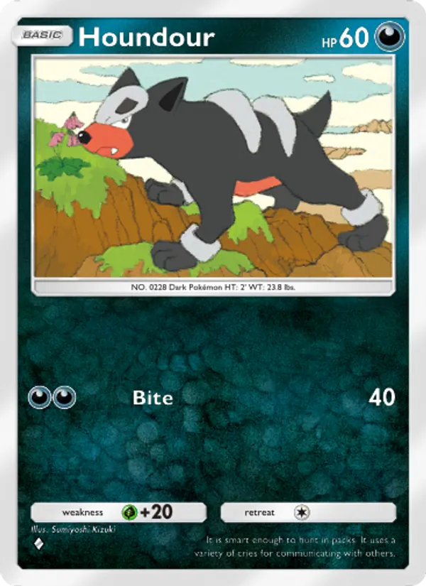 Houndour - Wisdom of Sea and Sky Pokemon Card