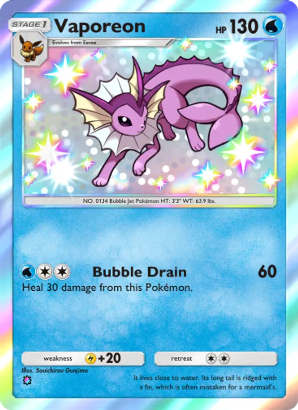 Vaporeon - Wisdom of Sea and Sky Pokemon Card