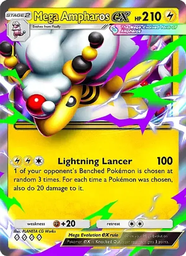 Mega Ampharos ex - Mega Rising Pokemon Card