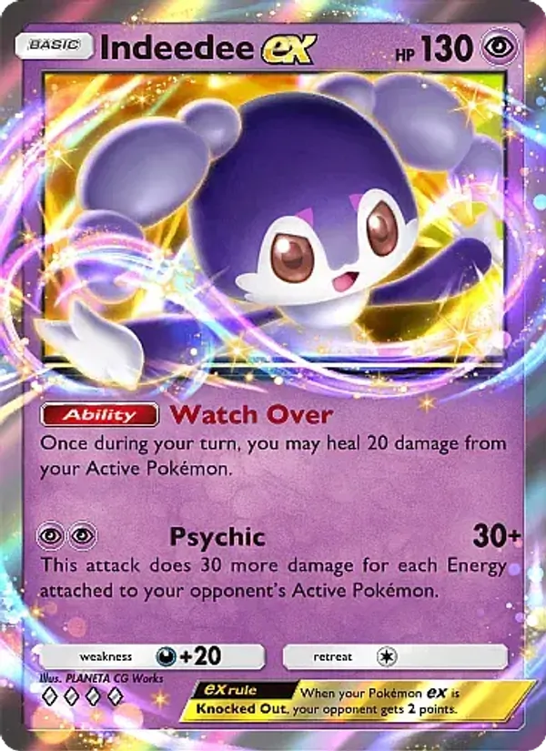 Indeedee ex - Mega Rising Pokemon Card