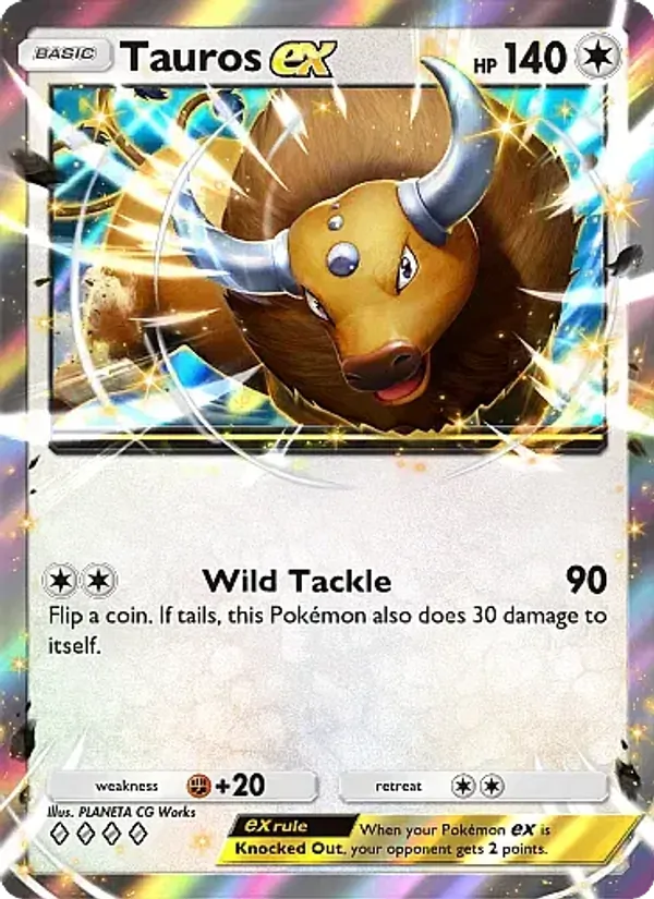 Tauros ex - Mega Rising Pokemon Card