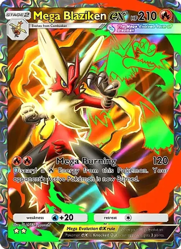 Mega Blaziken ex - Mega Rising Pokemon Card