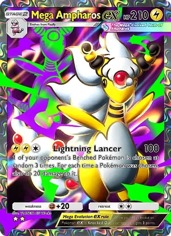 Mega Ampharos ex - Mega Rising Pokemon Card