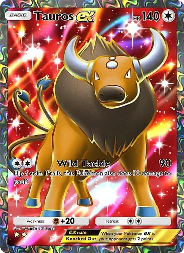 Tauros ex - Mega Rising Pokemon Card