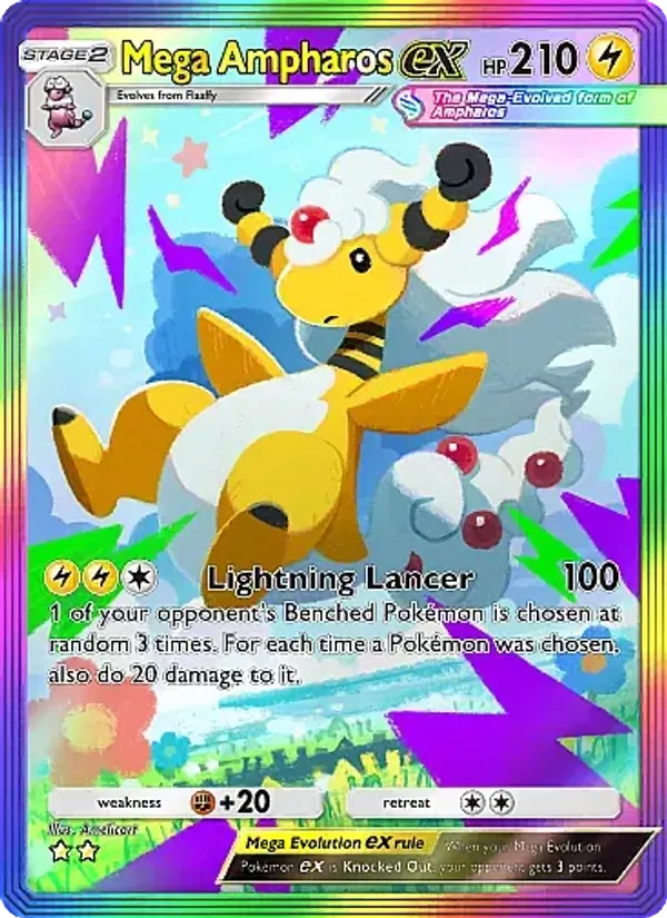 Mega Ampharos ex - Mega Rising Pokemon Card