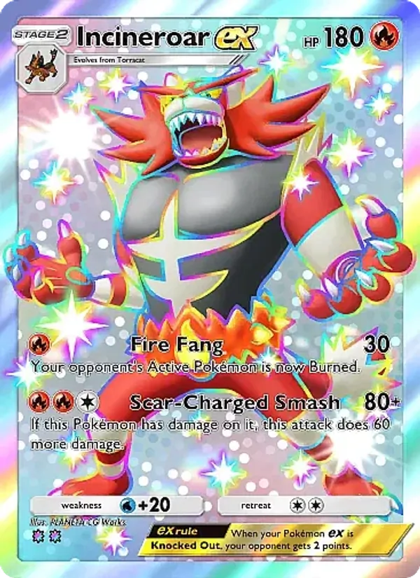 Incineroar ex - Mega Rising Pokemon Card
