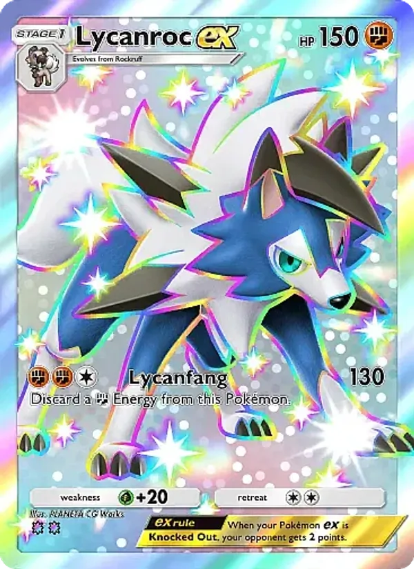 Lycanroc ex - Mega Rising Pokemon Card