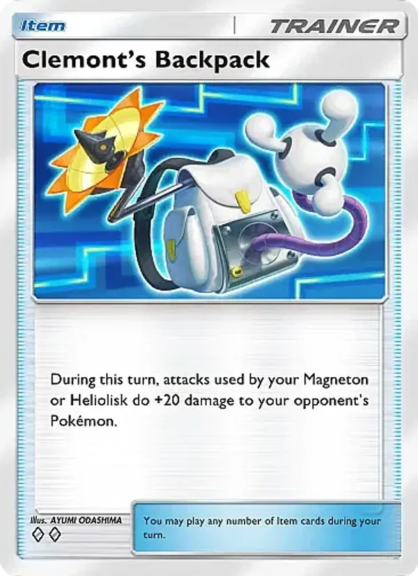 Clemont's Backpack - Crimson Blaze Pokemon Card