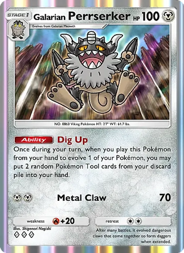 Galarian Perrserker - Fantastical Parade Pokemon Card