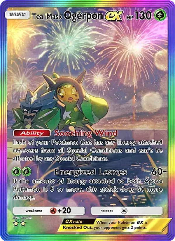 Teal Mask Ogerpon ex - Fantastical Parade Pokemon Card