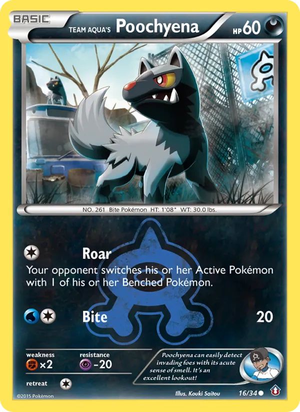Team Aqua's Poochyena - Double Crisis Pokemon Card