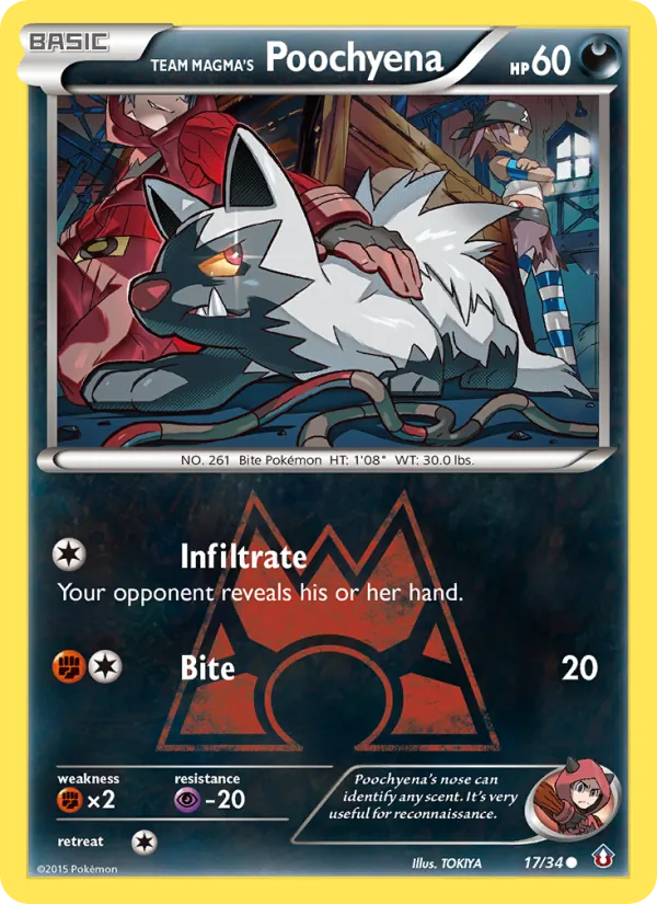 Team Magma's Poochyena - Double Crisis Pokemon Card