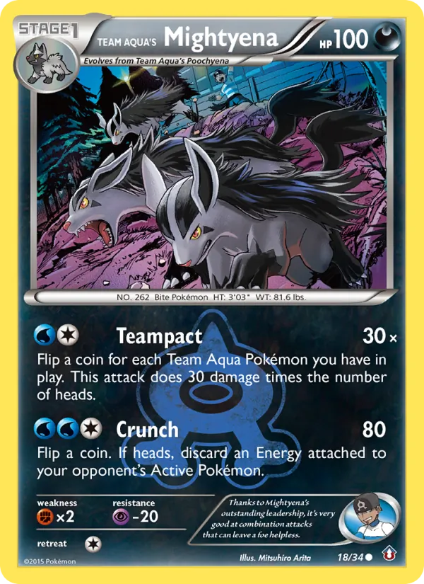 Team Aqua's Mightyena - Double Crisis Pokemon Card