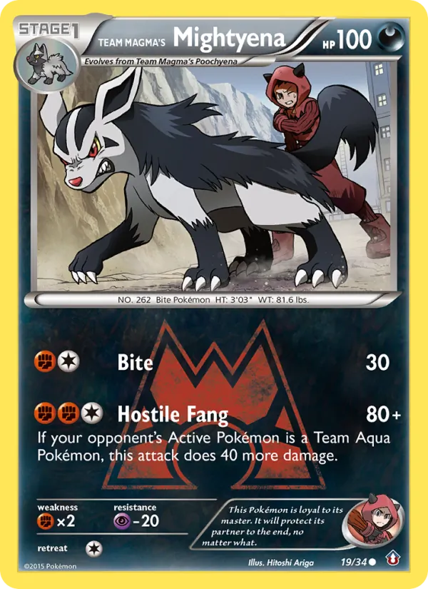 Team Magma's Mightyena - Double Crisis Pokemon Card