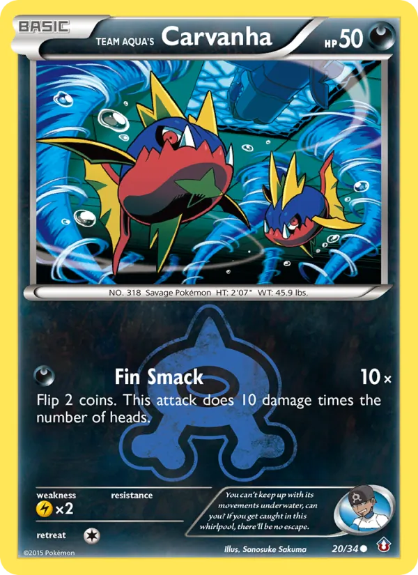 Team Aqua's Carvanha - Double Crisis Pokemon Card