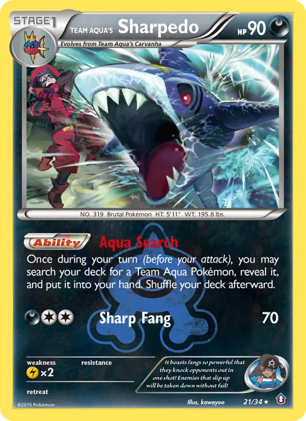 Team Aqua's Sharpedo - Double Crisis Pokemon Card