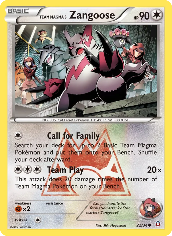 Team Magma's Zangoose - Double Crisis Pokemon Card