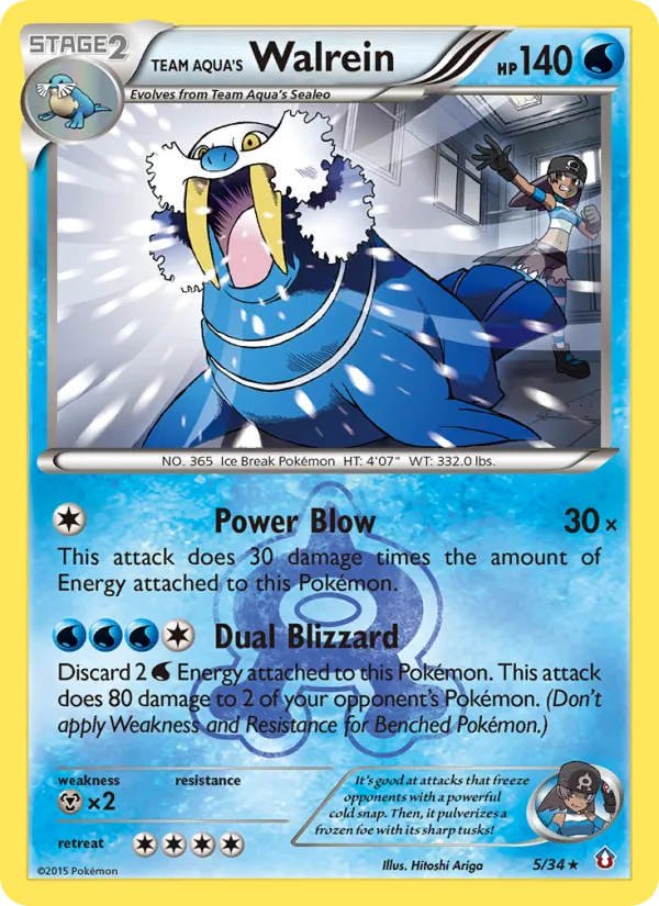 Team Aqua's Walrein - Double Crisis Pokemon Card