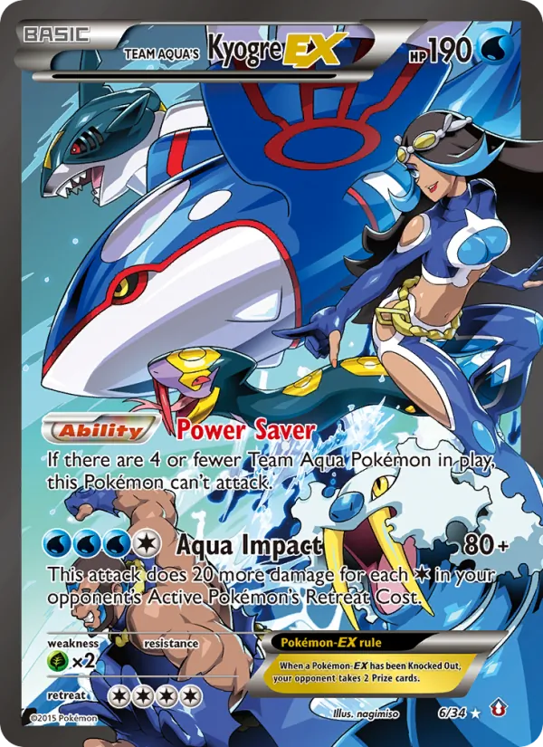 Team Aqua's Kyogre EX - Double Crisis Pokemon Card