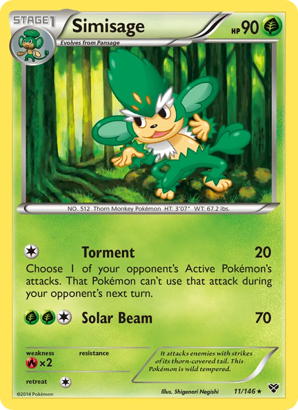 Simisage - XY Pokemon Card