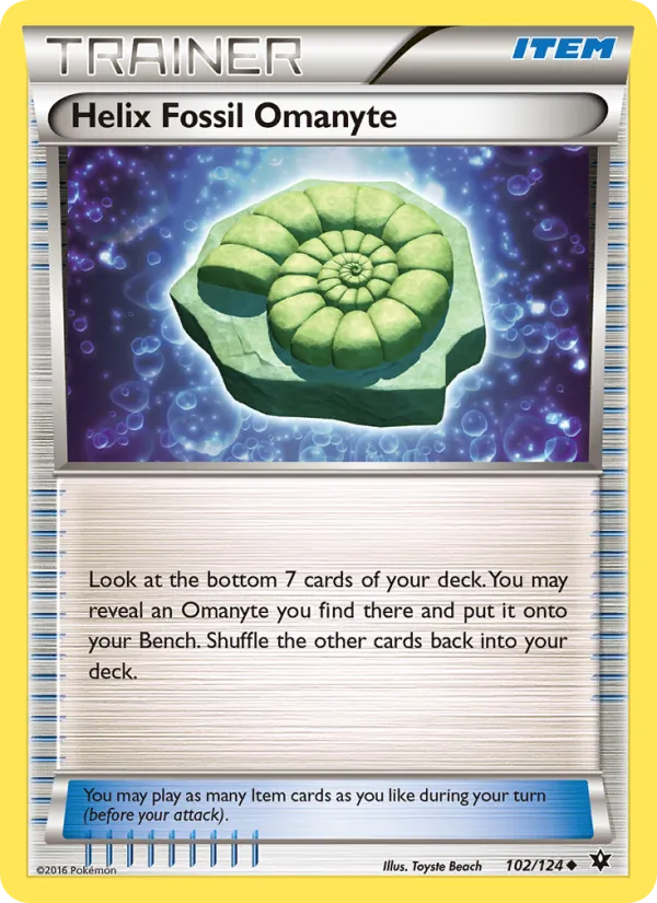 Helix Fossil Omanyte - Fates Collide Pokemon Card