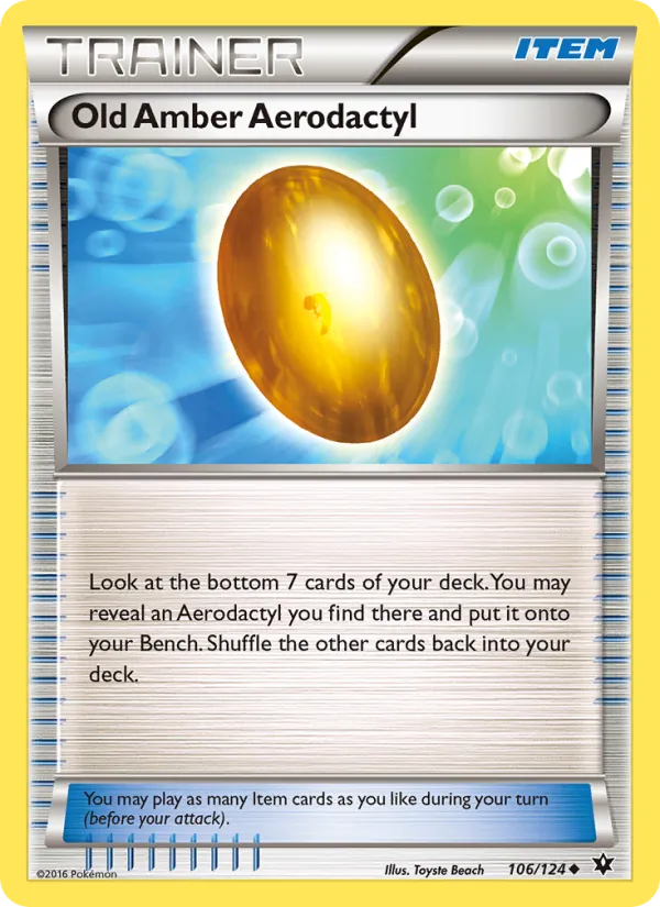 Old Amber Aerodactyl - Fates Collide Pokemon Card