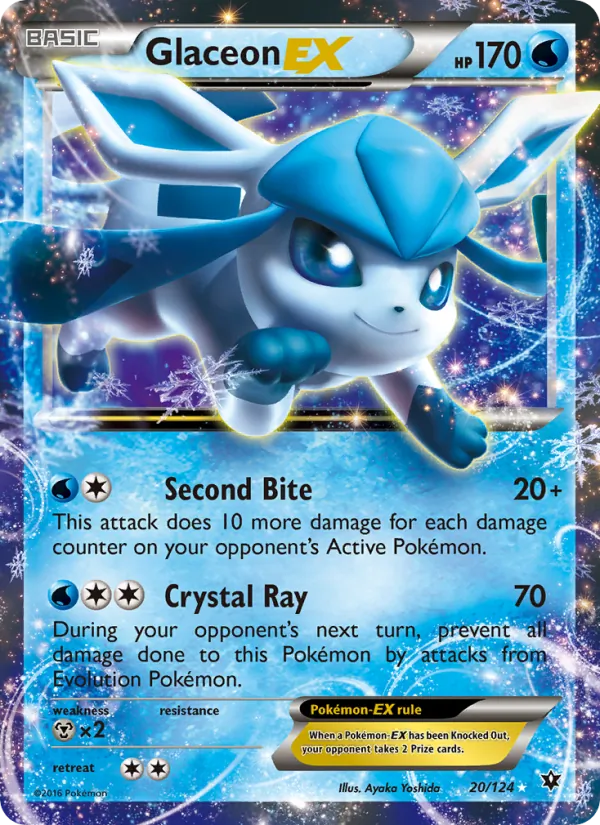Glaceon EX - Fates Collide Pokemon Card