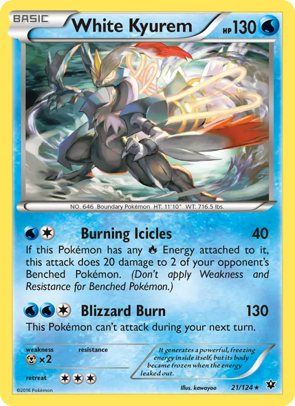 White Kyurem - Fates Collide Pokemon Card