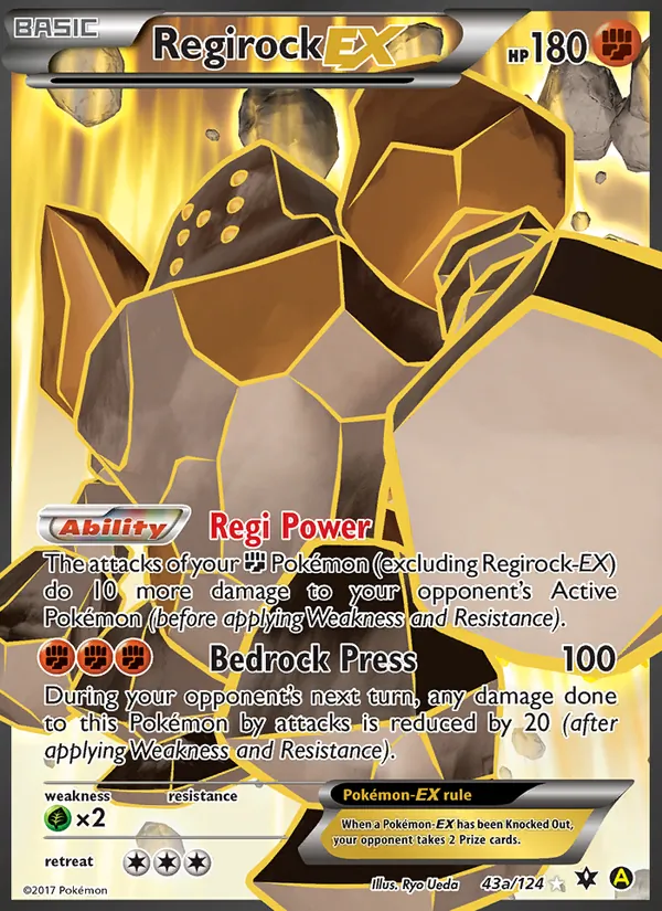 Regirock EX - Fates Collide Pokemon Card