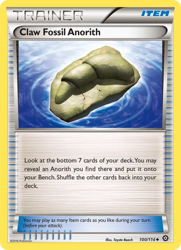 Claw Fossil Anorith - Steam Siege Pokemon Card