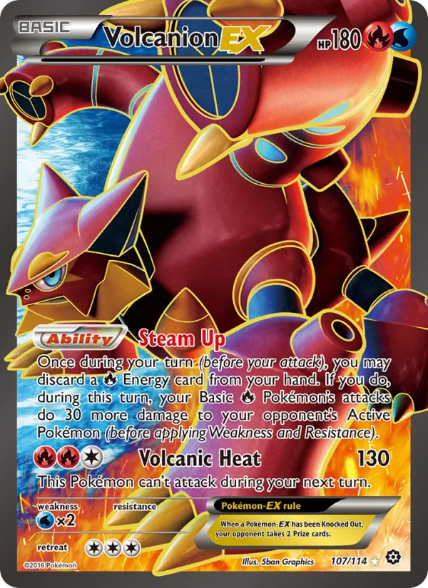 Volcanion EX - Steam Siege Pokemon Card