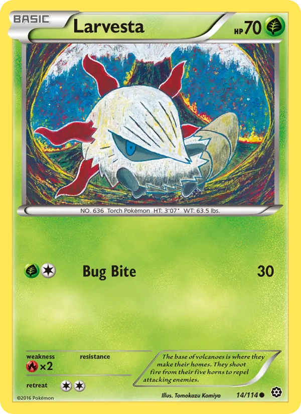 Larvesta - Steam Siege Pokemon Card