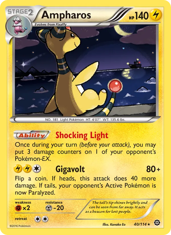 Ampharos - Steam Siege Pokemon Card