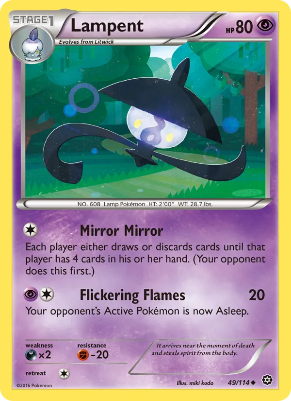 Lampent - Steam Siege Pokemon Card