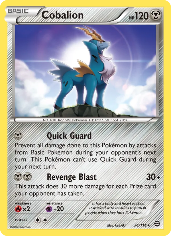 Cobalion - Steam Siege Pokemon Card