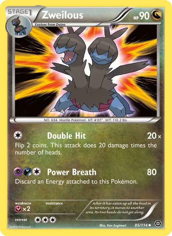 Zweilous - Steam Siege Pokemon Card