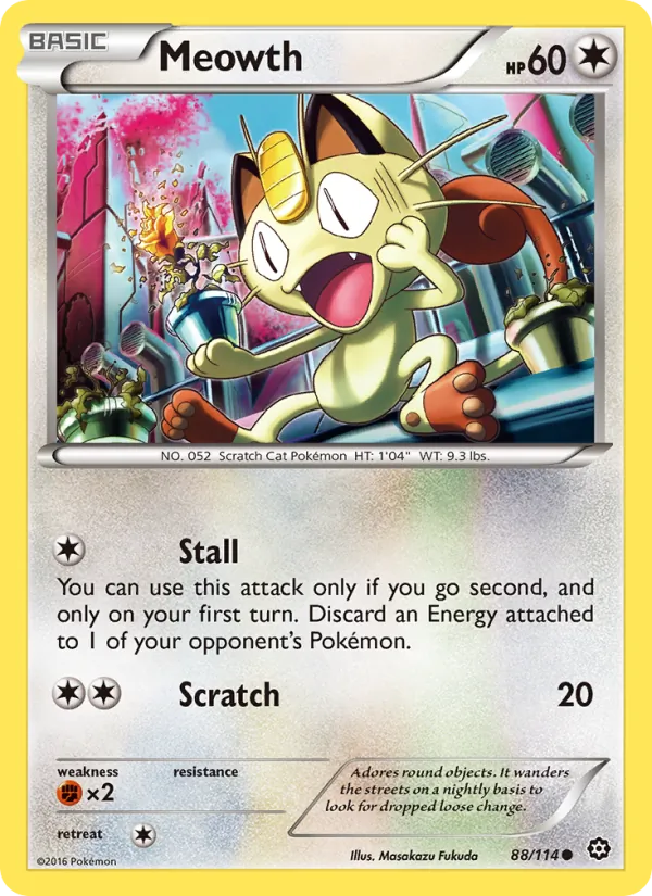Meowth - Steam Siege Pokemon Card