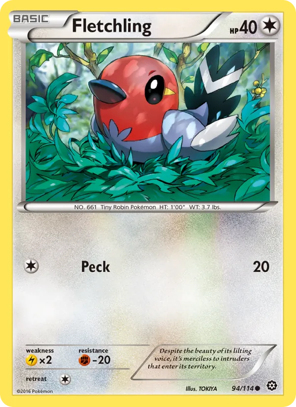 Fletchling - Steam Siege Pokemon Card