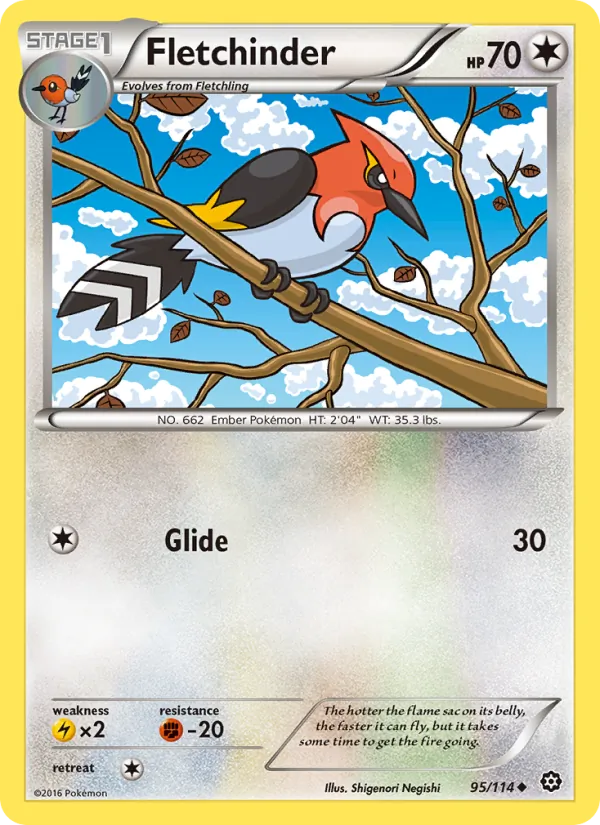 Fletchinder - Steam Siege Pokemon Card