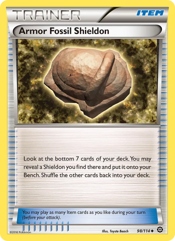 Armor Fossil Shieldon - Steam Siege Pokemon Card