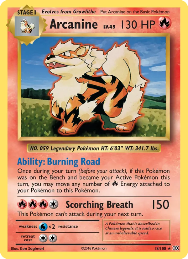 Arcanine - Evolutions Pokemon Card