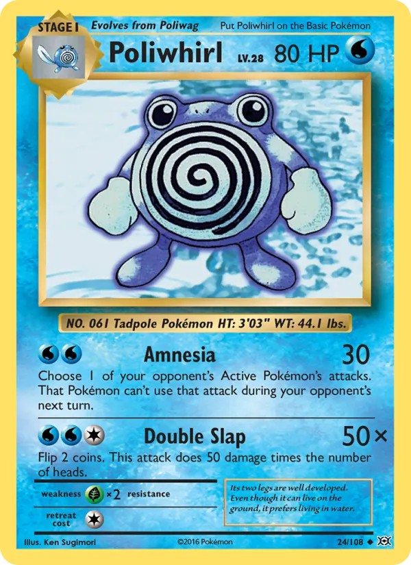 Poliwhirl - Evolutions Pokemon Card