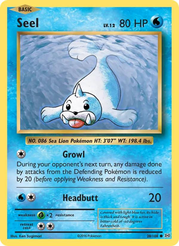 Seel - Evolutions Pokemon Card