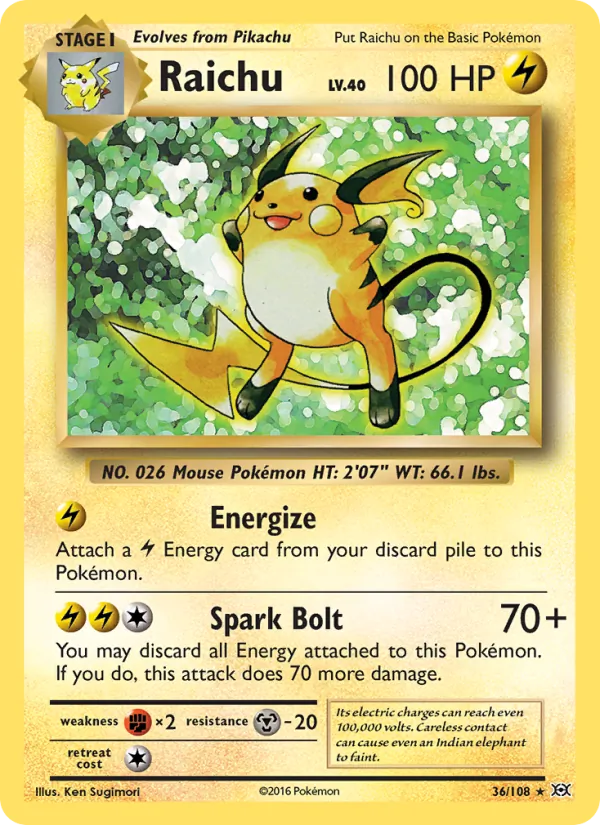 Raichu - Evolutions Pokemon Card
