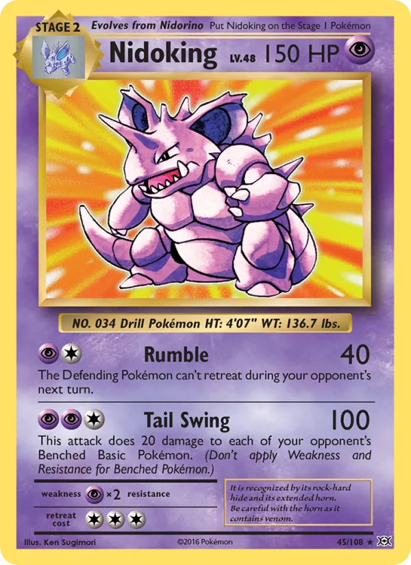 Nidoking - Evolutions Pokemon Card