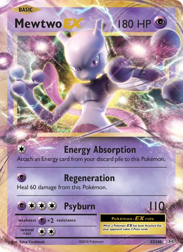 Mewtwo EX - Evolutions Pokemon Card