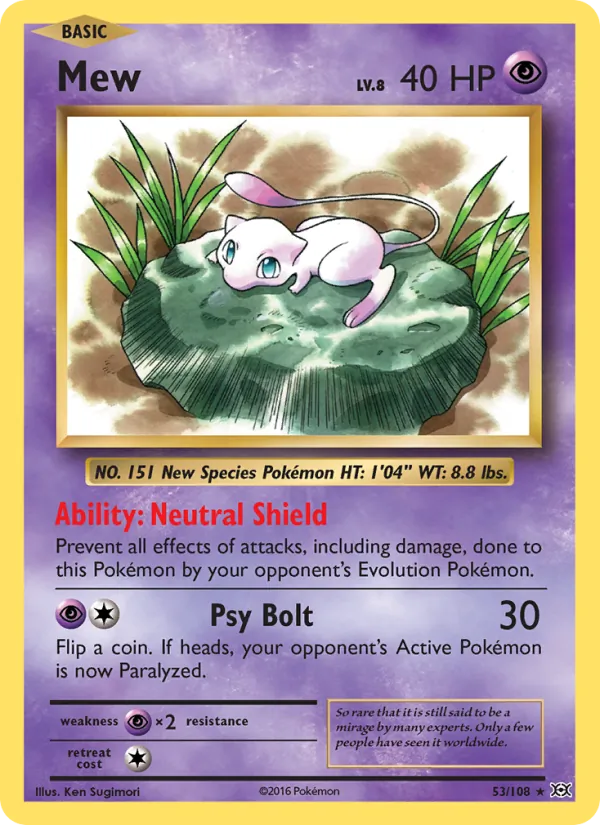 Mew - Evolutions Pokemon Card