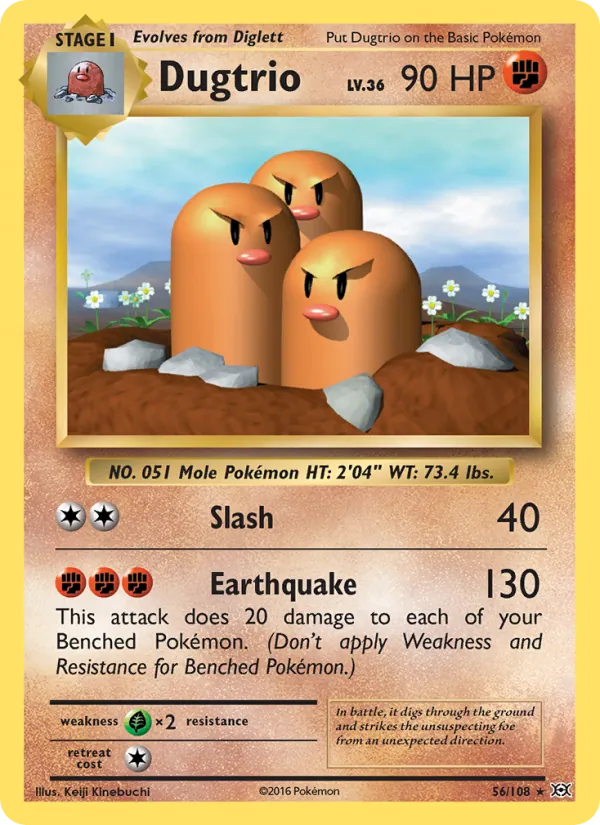 Dugtrio - Evolutions Pokemon Card