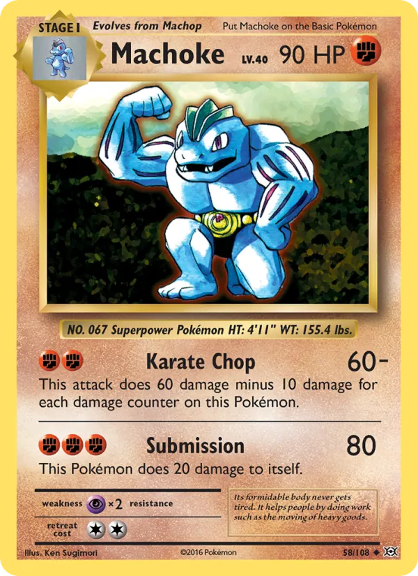 Machoke - Evolutions Pokemon Card
